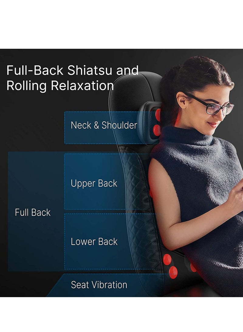 RENPHO - RENPHO Electric Back Massager for Chair, Massage Cushion, Shiatsu Massage Chair with Heat for the Whole Back and Neck, Adjustable Height, Use at Home and Office - Image 1