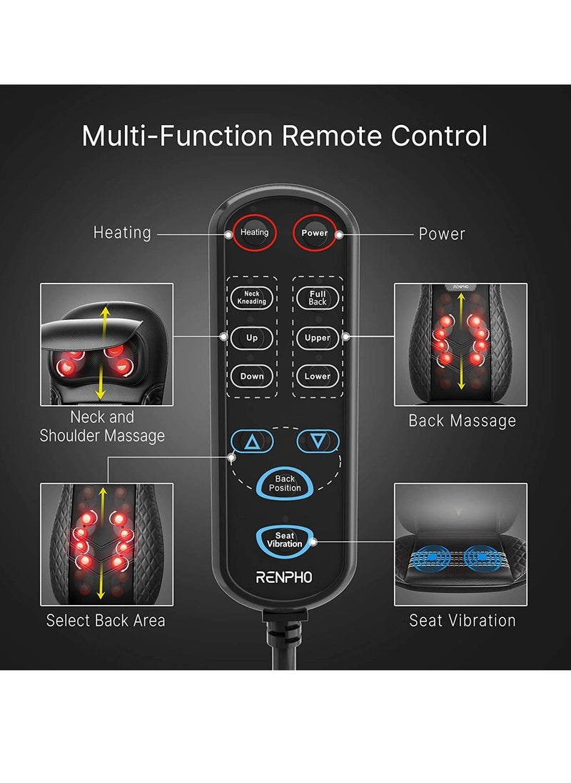 RENPHO - RENPHO Electric Back Massager for Chair, Massage Cushion, Shiatsu Massage Chair with Heat for the Whole Back and Neck, Adjustable Height, Use at Home and Office - Image 1