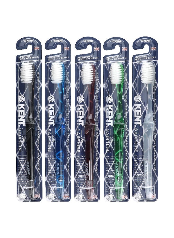 Kent, Ultra Soft Tootbrush, Sapphire, 5 Toothbrushes - Image 1