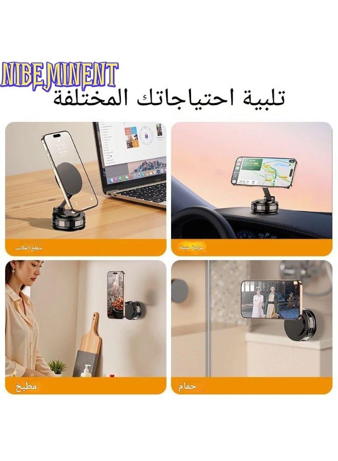 NIBEMINENT Magnetic Car Phone Mount with Suction Cup – 360° Rotatable Vacuum Base  - Image 2