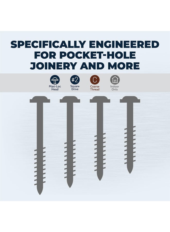 Kreg SML-C250-125 Pocket Screws, 2-1/2" #8 Coarse-Thread, Washer-Head (125 Count) - Image 3