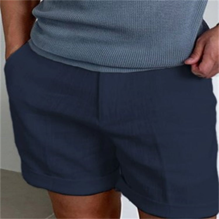 Men's Linen Cotton Blend Casual Shorts - Image 4
