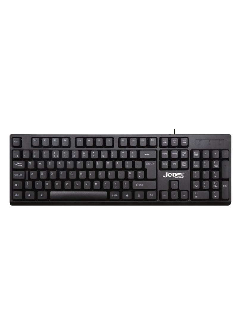 Jedel K29 Wired USB Keyboard, Spill-Proof, Quiet Keys, Narrow Frame, Black - Image 2