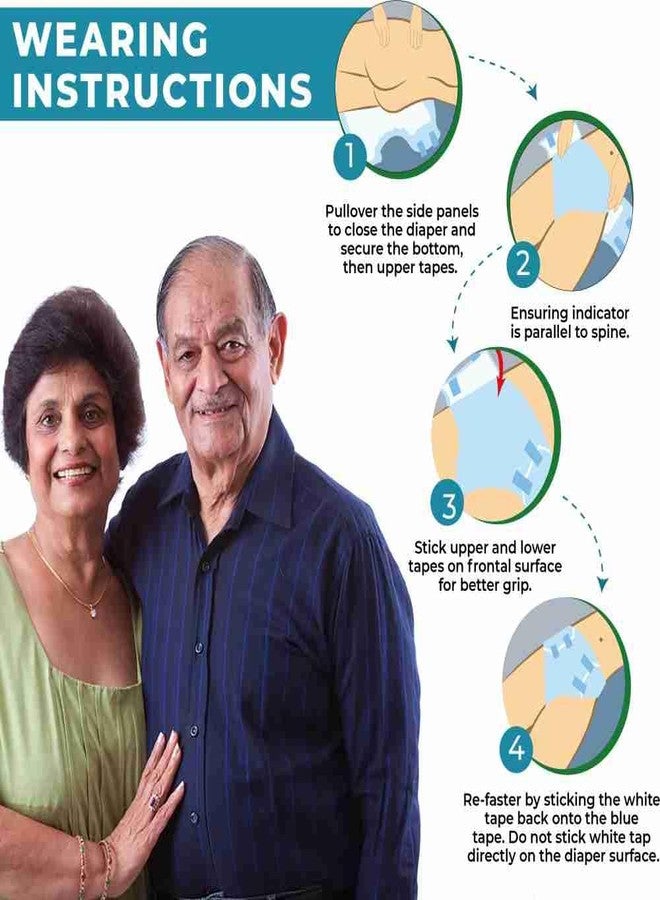 Aquacare New Gel Technology Adult Diapers (Tape Model) - All Night Protection With New Gel Technology - Size M (Waist 28"- 44" Inches) - 10 Units x Pack of 2, | Unisex - Image 3