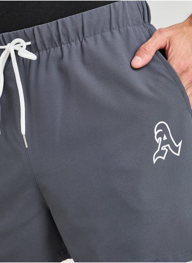 Styli - 2in1 Pocket Detail Knitted Workout Shorts with Printed Logo - Image 1
