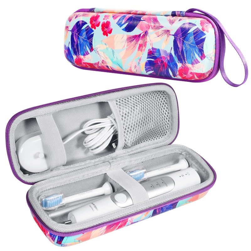 ZORETCO Toothbrush Travel Case Compatible with OralB Pro 10001500200030003500 Fits For Philips Sonicare Protectiveclean 4100510061006500 Electric Toothbrush Travel Bag Purple