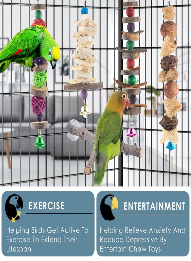 Bissap Bird Chew Toys, 5 Packs Parakeet Natural Wood Toys Parrot Hanging Cage Toy Bird Perch Stand for Small Bird Conure Cockatiel Parrotlet Lovebird Budgie - Image 4