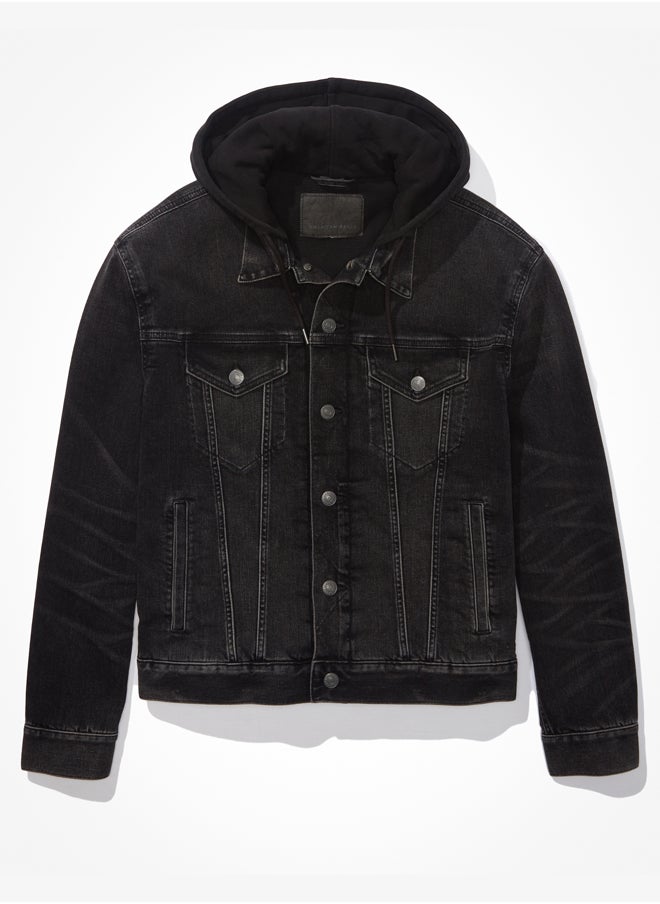 American Eagle AE Hooded Denim Jacket 