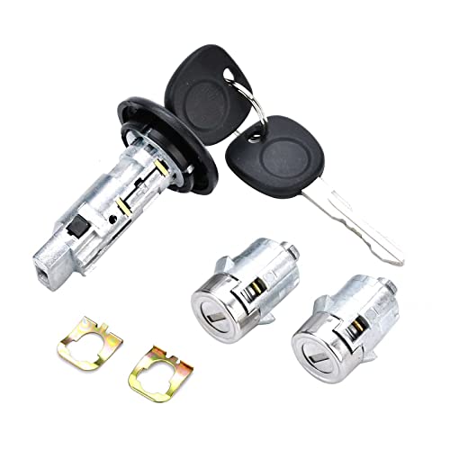 Dngbymx Ignition Switch Lock Cylinder with Pair Front Door Lock Cylinder Compatible with 2003-2006 Chevy Silverado Suburban GMC Sierra Yukon Cadillac Escalade Replace OE# 707835 + 706592 X2 + 598007 X2 - Image 1