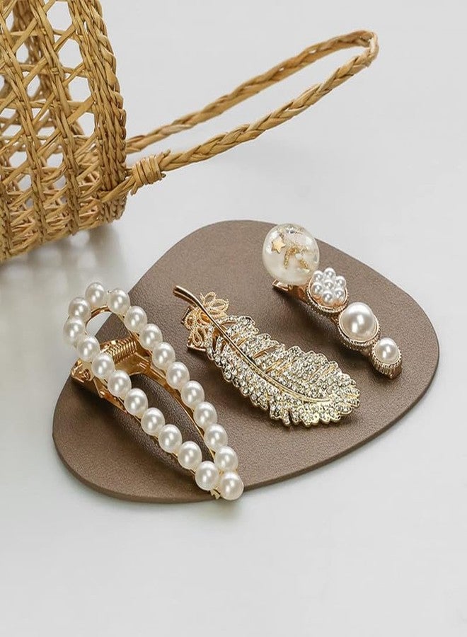 Shivashay Korean Fashion Style Pearl Rhinestone Metal Hair Clips Hair Pin Stylish Hair Accessories Jewellery For Women's And Girls (Pack of 11 Pcs) - Image 5