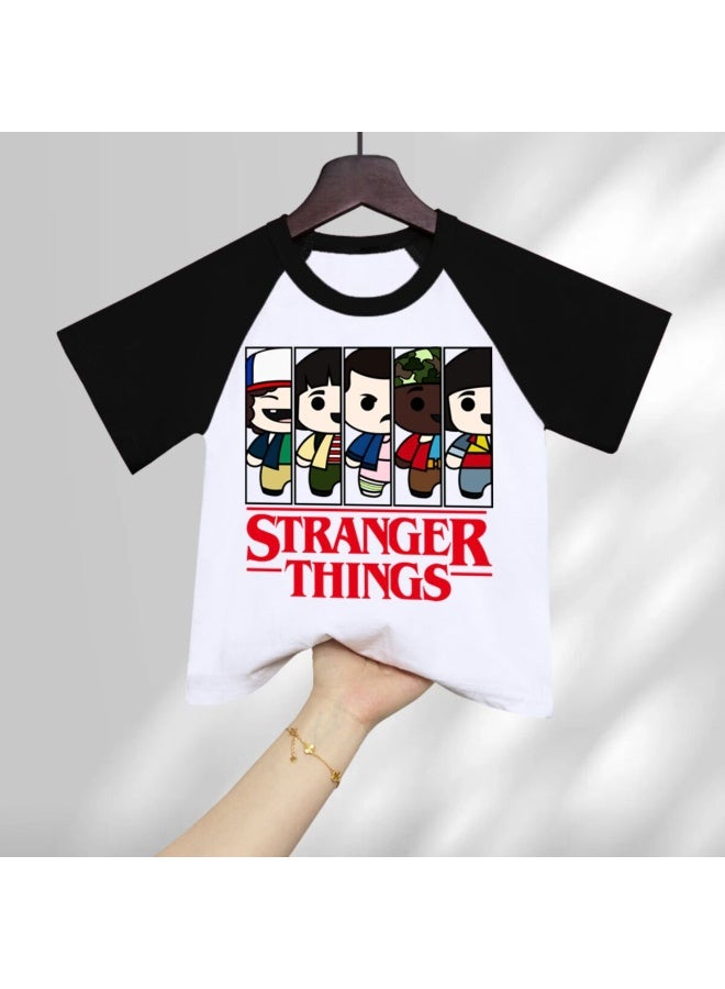 سترانجر ثينكينج تي شيرت Stranger Things المطبوع تي شيرت برسومات كلاسيكية قمة كاجوال قصيرة الأكمام بمقاسات متعددة للمعجبين - Image 1