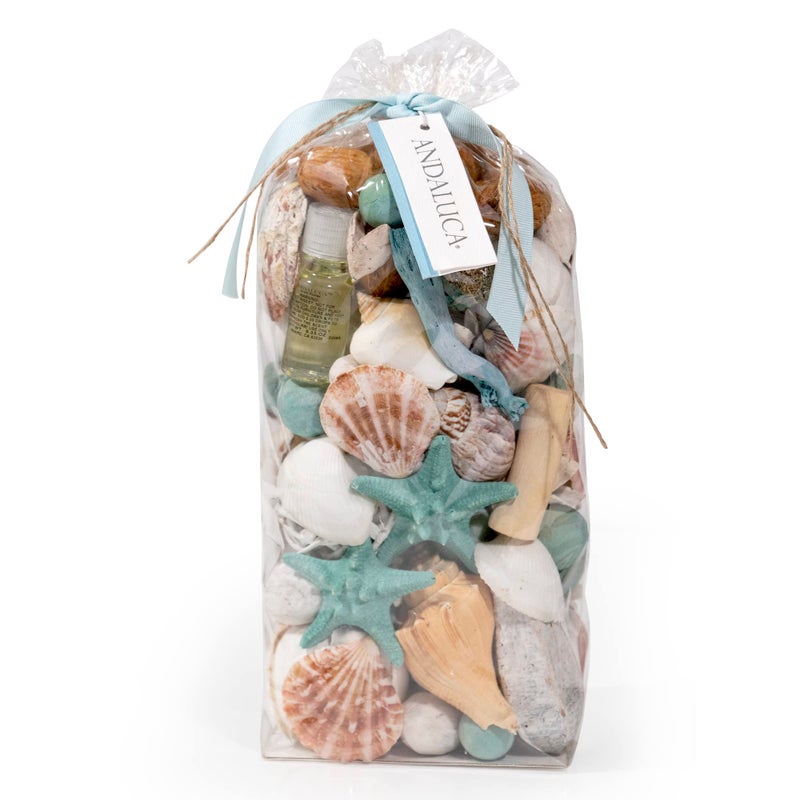 ANDALUCA Ocean Plumes Scented Seashell Potpourri Made in California Large 20 oz Bag Fragrance Vial Scents of Orange, Lime, Bergamot, Lily, Rose and Tonka Coastal Home Decor - Image 1