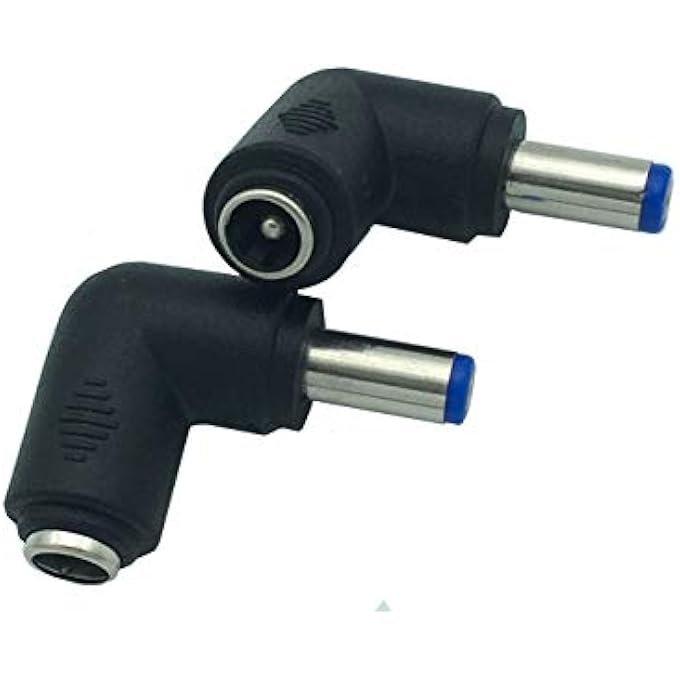 rayihni 2PCS 5.5MM X 2.1MM FEMALE TO MALE PLUG 90 DEGREE ANGLE DC POWER CONVERTER ADAPTER FOR UNIVERSAL LAPTOP INTERFACE POWER CABLE CONNECTOR - Image 3