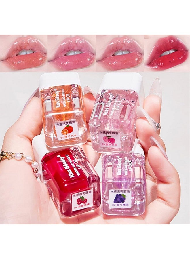 Alisesun 4Piece Lip Oil & Gloss Kit Hydrating, Plumping Lip Care With Pearl & Shimmer - Image 1
