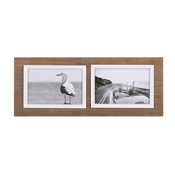 4X6 PICTURE FRAME 2OPENING SOLID WOOD COLLAGE PICTURE FRAMES VINTAGE STYLE DISTRESSED PHOTO FRAMES WITH REAL GLASS FOR TABLE TOP STAND OR WALL HANGING