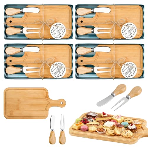 Hidaily 4 Set Mini Cheese Board Set Baby Shower Game Prizes Knives Forks Thank You Tags with Gift Box Bridal Shower Prizes for Game Winners Guests Wedding - Image 1