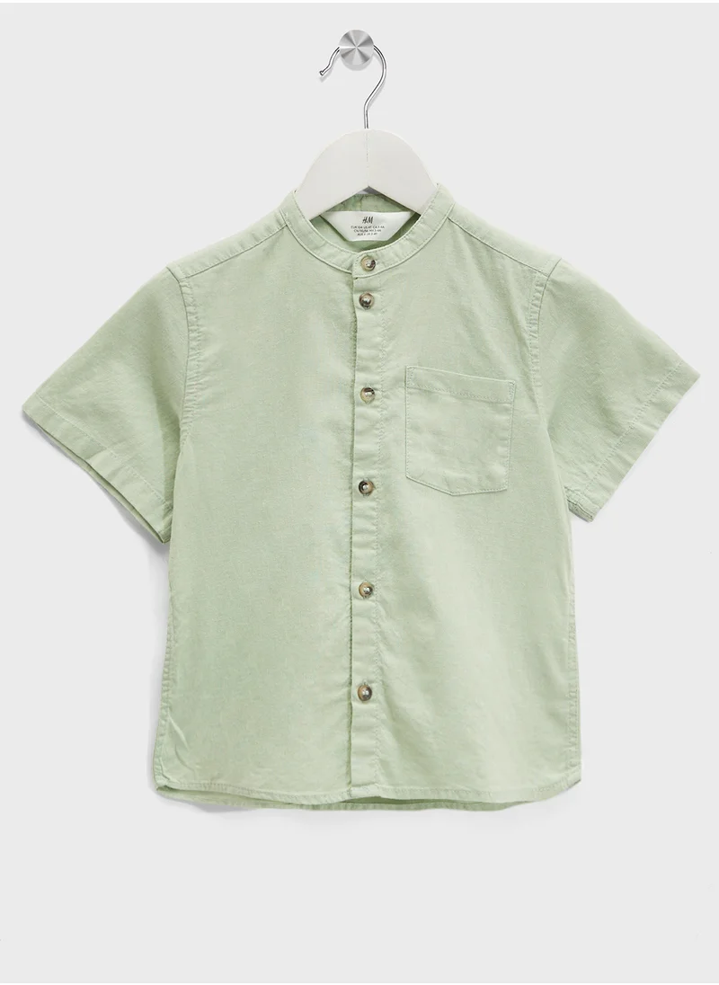 H&M Linen-Blend Grandad Shirt