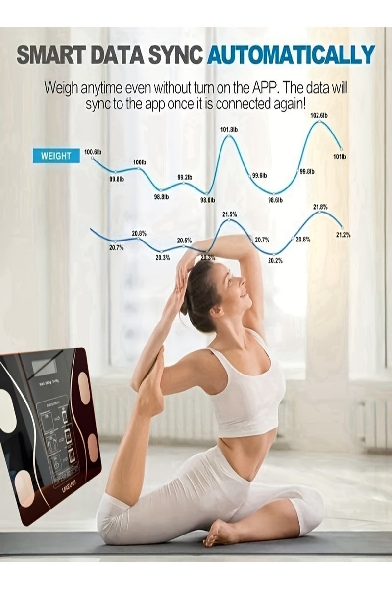 Intelligent Weight Scales Digital Body Scale With LED Display Multi-User Friendly Auto Calibration Sturdy Tempered Glass Compact Size Weighing Up To 400 Pounds/180 Kilograms For Family Gift - Image 3