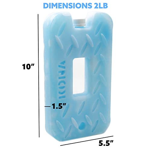 Kona Blue/Ice Ice Packs for Lunch Box - 2 lb Freezer Packs Compatible with Yeti Cooler Bags | Dry Ice Shock Pack, Long-Lasting Reusable Ice Packs for Lunch Bags (10" x 5.5" x 1.5" Pack of 4) - Image 4