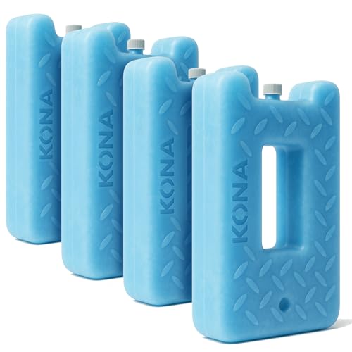 Kona Blue/Ice Ice Packs for Lunch Box - 2 lb Freezer Packs Compatible with Yeti Cooler Bags | Dry Ice Shock Pack, Long-Lasting Reusable Ice Packs for Lunch Bags (10" x 5.5" x 1.5" Pack of 4) - Image 1