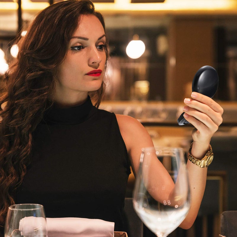 Boao 2 Pack Foldable Travel Mirror Hair Brushes Round Portable Folding Pocket Hair Brush Mini Comb Compact Travel Size Massage Comb for Men Women(Black) - Image 3