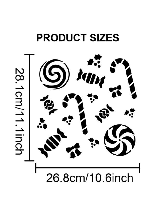 MAYJOYDIY Candy Stencils Candy Drawing Painting Templates Candy Lollipop Christmas Candy Template Reusable 11.8×11.8inch with Paint Brush Painting on Wall Furniture Wood Paper - Image 2