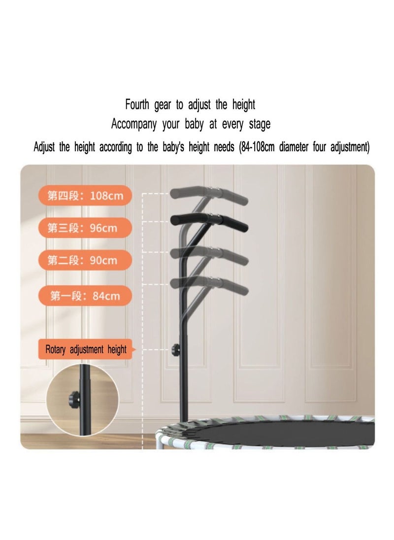 Generic Home Exercise Indoor Trampoline Gym Exercise Folding Trampoline Weight Loss Exercise Jump Bed 40inch with Handrails  - Image 4