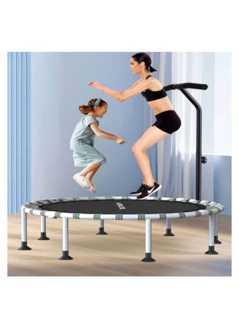 Generic Home Exercise Indoor Trampoline Gym Exercise Folding Trampoline Weight Loss Exercise Jump Bed 40inch with Handrails  - Image 1