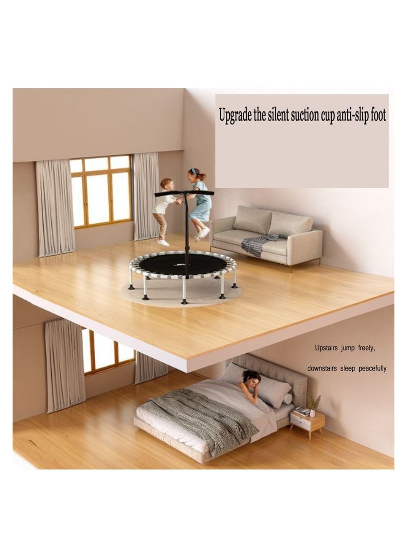 Generic Home Exercise Indoor Trampoline Gym Exercise Folding Trampoline Weight Loss Exercise Jump Bed 40inch with Handrails  - Image 3