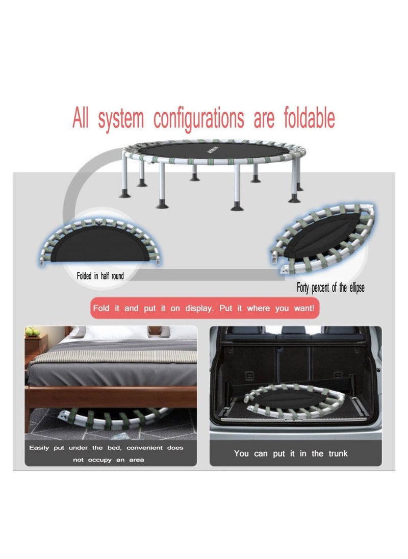 Generic Home Exercise Indoor Trampoline Gym Exercise Folding Trampoline Weight Loss Exercise Jump Bed 40inch with Handrails  - Image 5