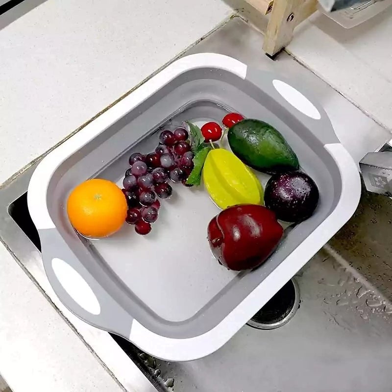 EPISKEY MultiFunctional Washing Fruits and Vegetables Bowl Strainer Green - Image 3