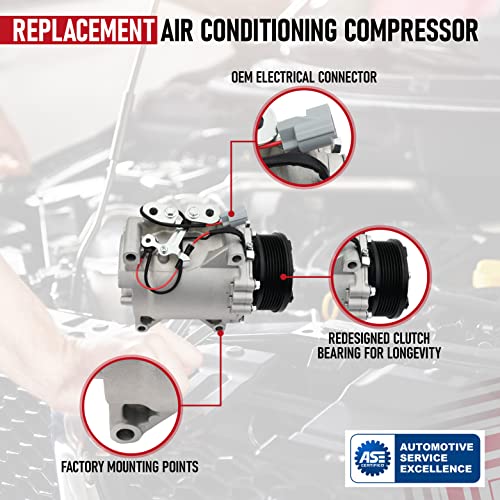 AA Ignition Honda CRV AC Compressor - Compatible with 2002-2006 Honda CR-V, 2.4L Vehicles - Replaces 10663AC, 1522110, 10345240, 10349721, 638951- HVAC Air Conditioner Compressor - Image 4