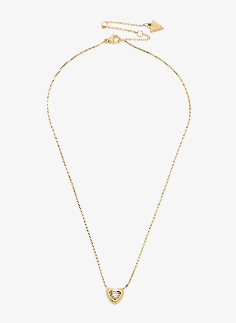 GUESS Crystal Heart Chain Necklace