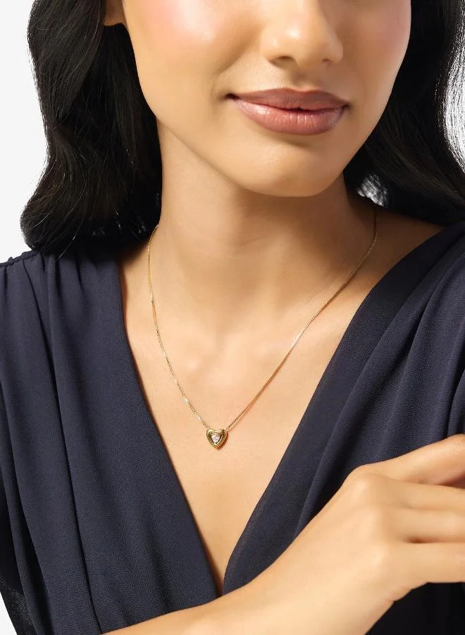 Guess  Crystal Heart Chain Necklace for Women | Best Price UAE