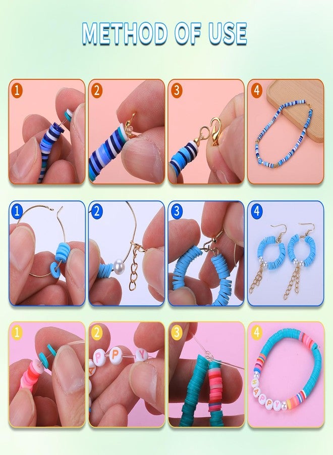 AIPRIDY Clay Beads Bracelet Making Kit, 6500 Pieces, 24 Colors, Preppy Beads with Charms, DIY Jewelry Crafts for Kids 6-13 - Image 4
