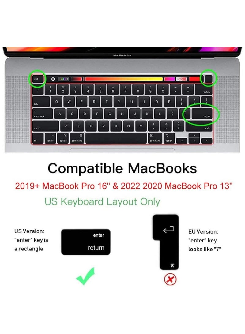 AMM US Layout Arabic English Keypad Cover Compatible for MacBook New Pro 16-Inch Model A2141 with Touch Bar 2019 Release & MacBook New Pro 13-Inch Model A2289/A2251 with Touch Bar 2020 Release Black - Image 2