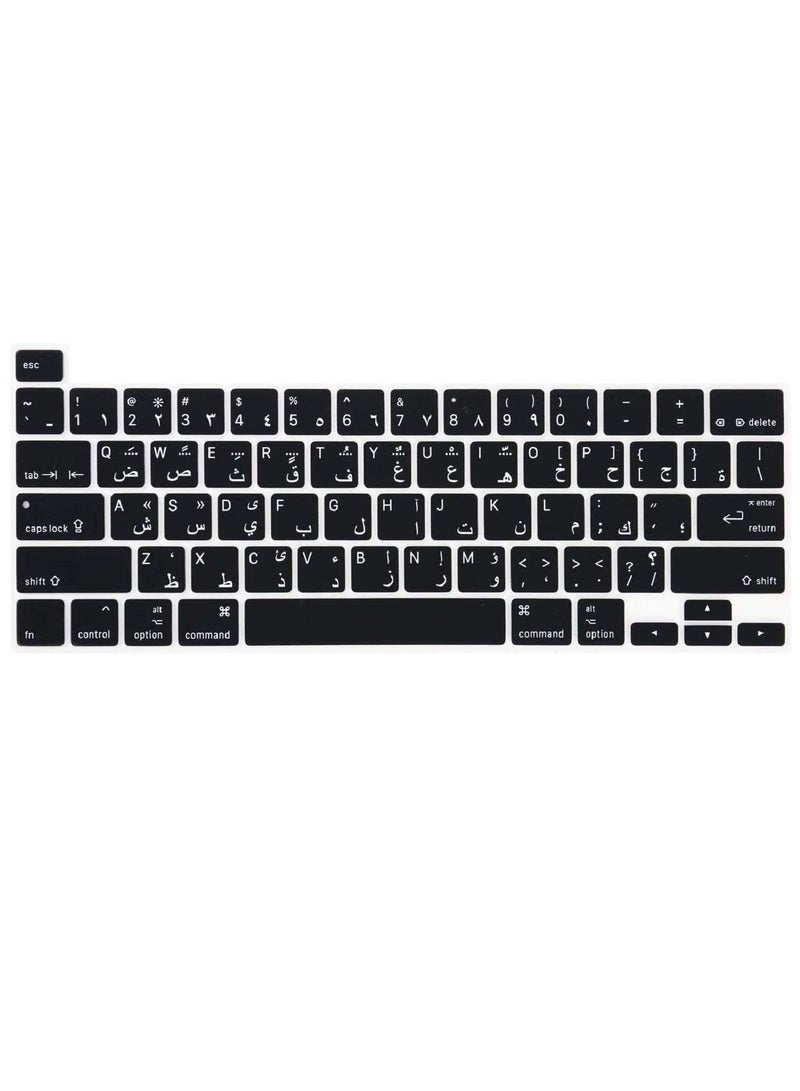 AMM US Layout Arabic English Keypad Cover Compatible for MacBook New Pro 16-Inch Model A2141 with Touch Bar 2019 Release & MacBook New Pro 13-Inch Model A2289/A2251 with Touch Bar 2020 Release Black - Image 3