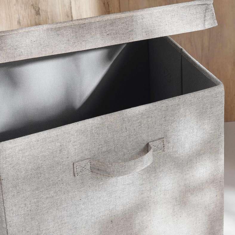 Pan Home Aria Twill Fabric Storage Box with Lid 38.1x28.6x32.4cm - Grey - 262MTV9900055 - Image 2
