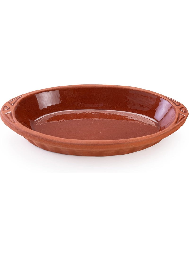 luksYol LuksYol Handmade Oval Clay Bowls for Cooking & Serving – Turkish Natural Unglazed Clay – Oven, Microwave & Dishwasher Safe – Ideal for Main Dishes, Fish, Pasta, Meat – Available in Brown, Natural, Blue, Green – Sizes: L23×13×3cm, 26×14×3cm, 23×13×3cm, 29×18×4cm, 25×11.5×3cm – Perfect for Healthy & Eco-Friendly Cooking – Sustainable Tableware Upgrade – Artisan Turkish Craftsmanship – Durable, Colorful, Chip-Resistant, Food-Safe, Gift-Ready, LuksYol Premium Collection  - Image 4
