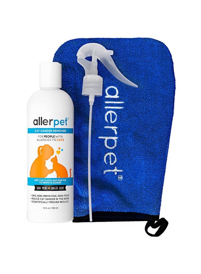 مزيل قشرة القطط الخالي من الصبار - تخفيف حساسية قشرة الحيوانات الأليفة، تخفيف طبيعي وآمن للحساسية للقطط والبشر، البابونج المهدئ وإكليل الجبل، صنع في الولايات المتحدة الأمريكية (12 أونصة) - Image 1