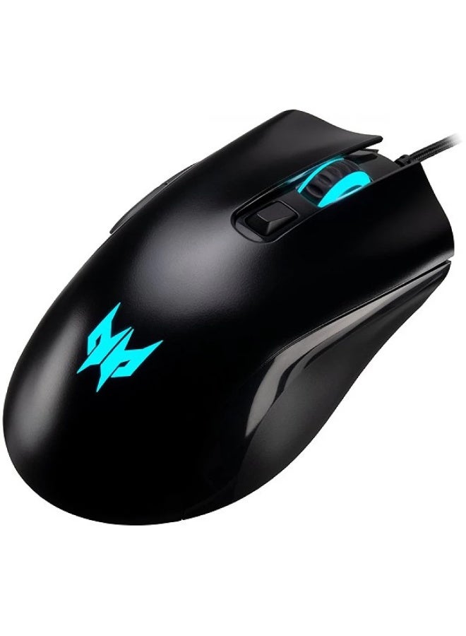 Acer Predator Cestus 333 Gaming Mouse, PixArt 3389 Sensor up to 16,000 DPI, 6 Programmable Buttons, 20M Click Lifespan, 16.8M RGB Colors, 1000Hz Polling Rate, Wired USB, Black - Image 3