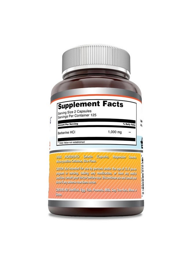 Amazing Nutrition Amazing Formulas Berberine 1000mg Per Serving 250 Capsules Supplement | Non GMO | Gluten Free | Made in USA- Proudly Made in The USA with Guaranteed Purity & Potency - Image 1