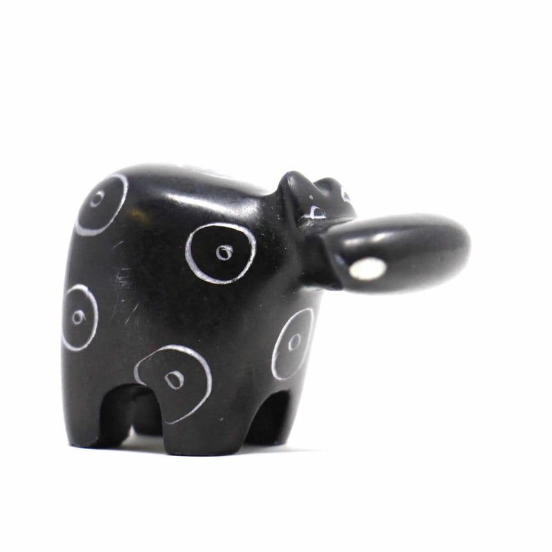 Global Crafts Soapstone Tiny Hippo Figurines  Handmade in Kenya  Assorted Pack of 5 Colors (KSASMHIPPO-5PK) - Image 4