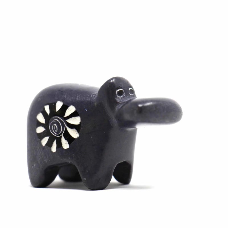 Global Crafts Soapstone Tiny Hippo Figurines  Handmade in Kenya  Assorted Pack of 5 Colors (KSASMHIPPO-5PK) - Image 3