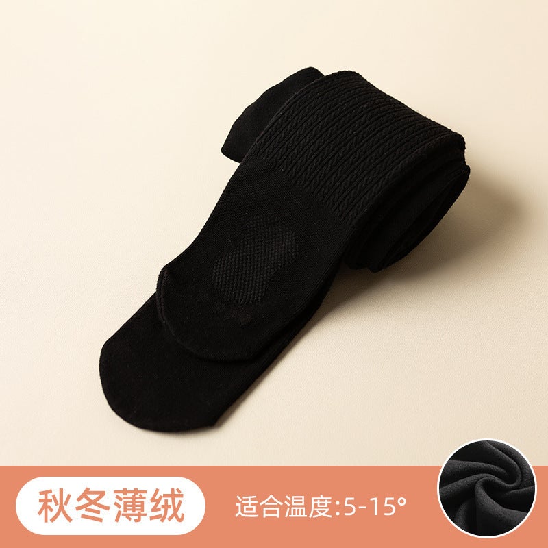 Children'S Pantyhose Medium Thick Girls' Leggings Cotton Linen Flower Small Feet Thin Velvet Non-Slip Middle And Large Children'S Dance Socks - Image 1