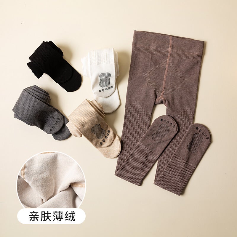 Children'S Pantyhose Medium Thick Girls' Leggings Cotton Linen Flower Small Feet Thin Velvet Non-Slip Middle And Large Children'S Dance Socks - Image 4