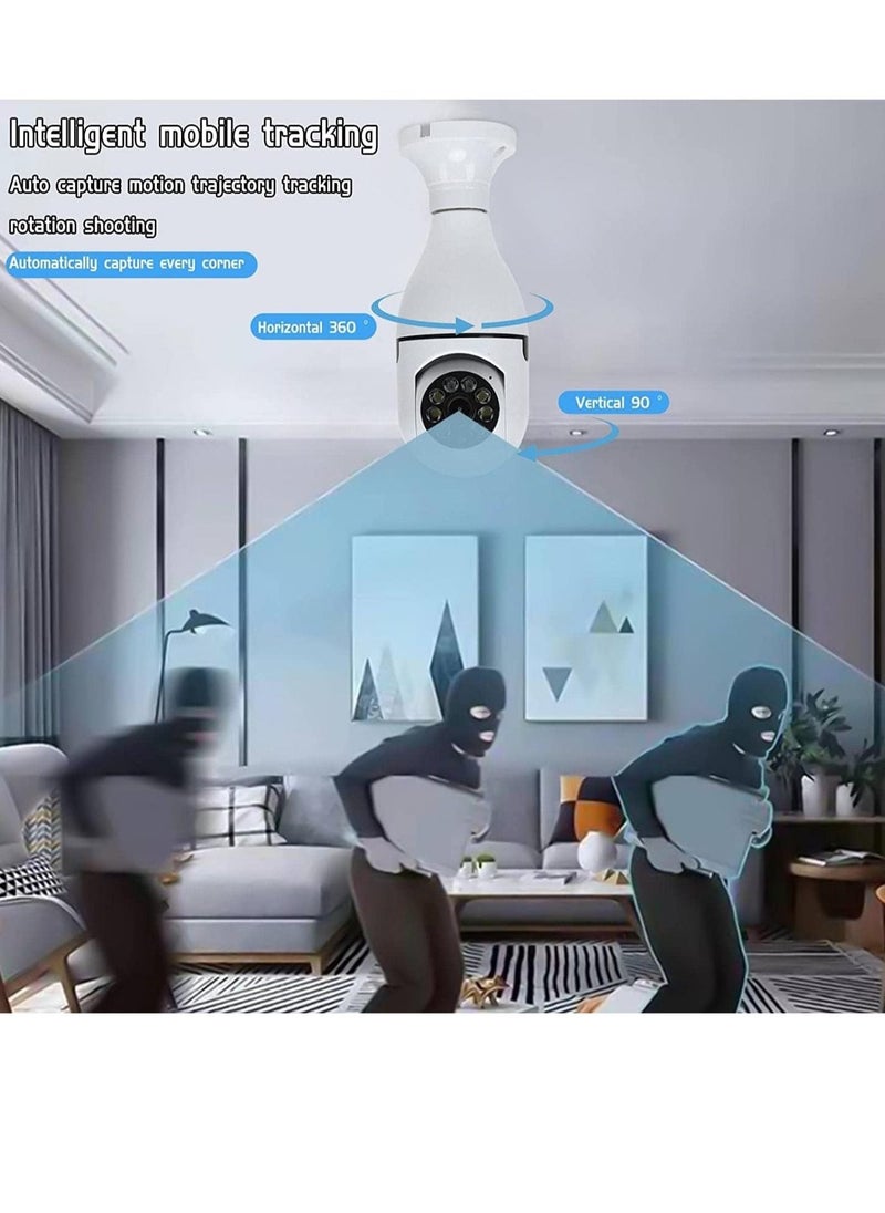 ELTRAZONE - 1080P Security Wireless Camera, Light Bulb Security Camera, 360 Degree 2.4GHz & 5G WiFi IP Camera for Home Indoor Outdoor Security, Human Motion Detection and Alarm Two Way Talk - Image 1