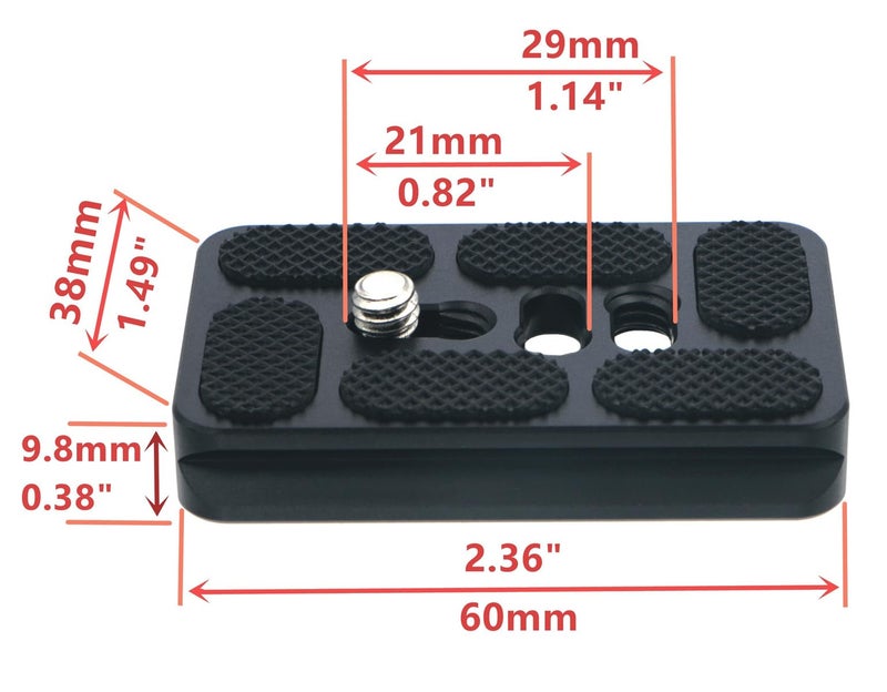 HITHUT PU-60 60mm Universal Quick Release QR Plate with D-Ring Screw for Tripod Monopod Ball Head DSLR Camera, Arca-Swiss Compatible - Image 3