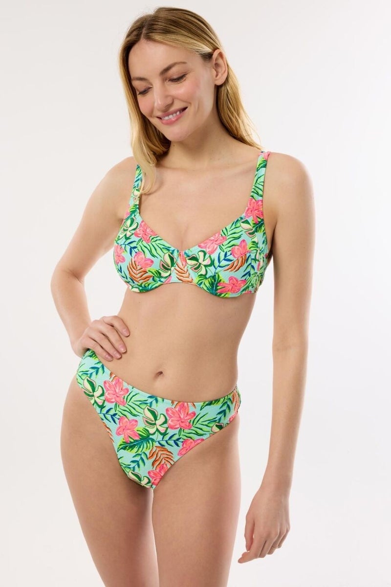 Ayyıldız 40628 Green Patterned Minimizer Bikini Set  - Image 1