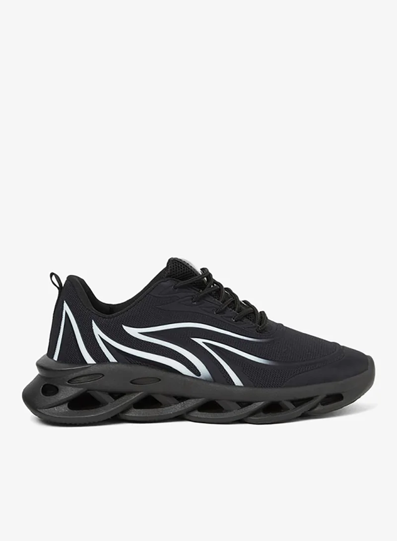 Styli Active Hollow Outsole Mesh Patterned Upper Sneakers